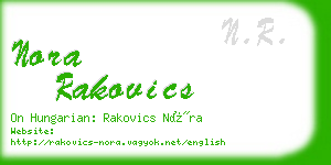 nora rakovics business card